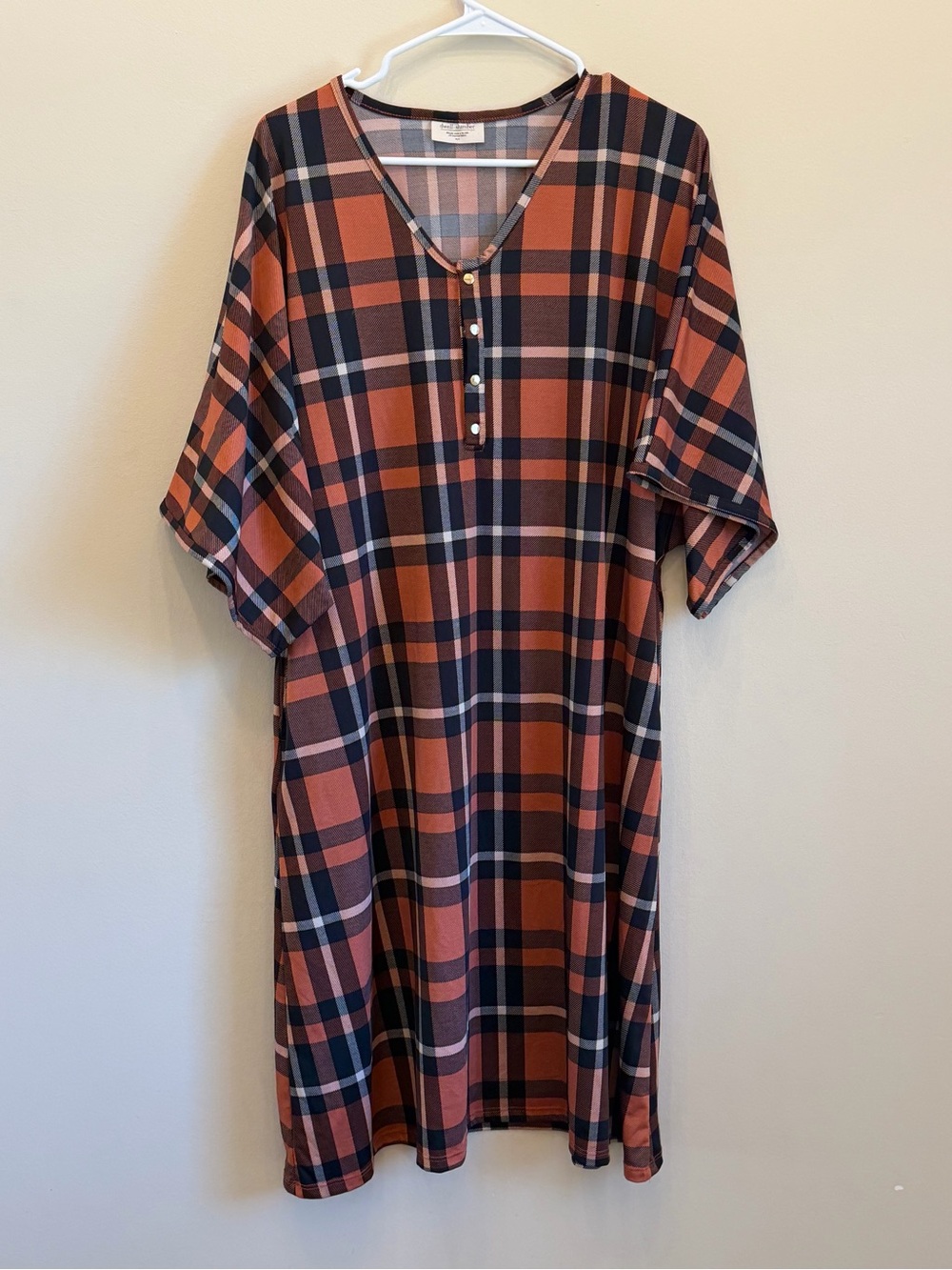 NEW Dwell & Slumber, OS, Swing Gown, plaid womens house comfy